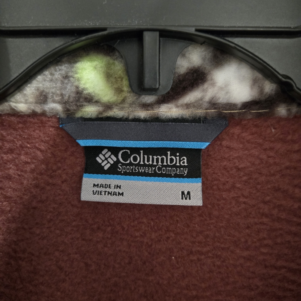 Columbia Jacket Fleece Like Shell Performance Hunting Wine Men Size M Full Zip - Picture 16 of 16